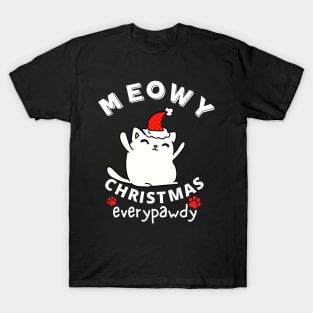 Meowy Christmas Everypawdy T-Shirt